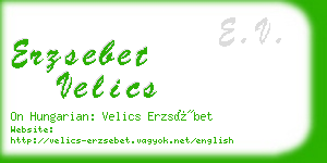 erzsebet velics business card